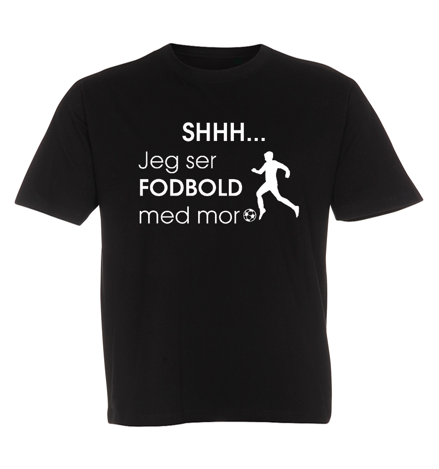 Børne t-shirt - Shhh jeg ser fodbold med Mor