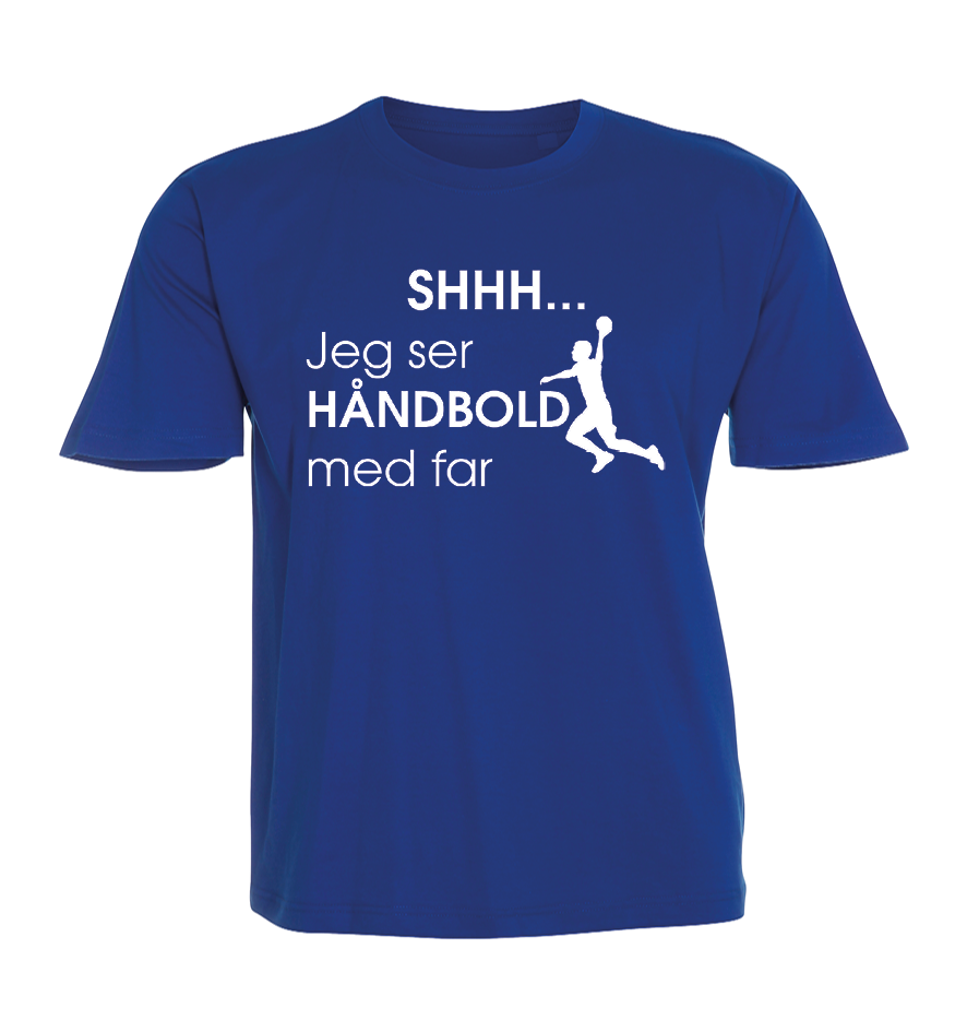 Børne t-shirt - Shhh jeg ser håndbold med Far