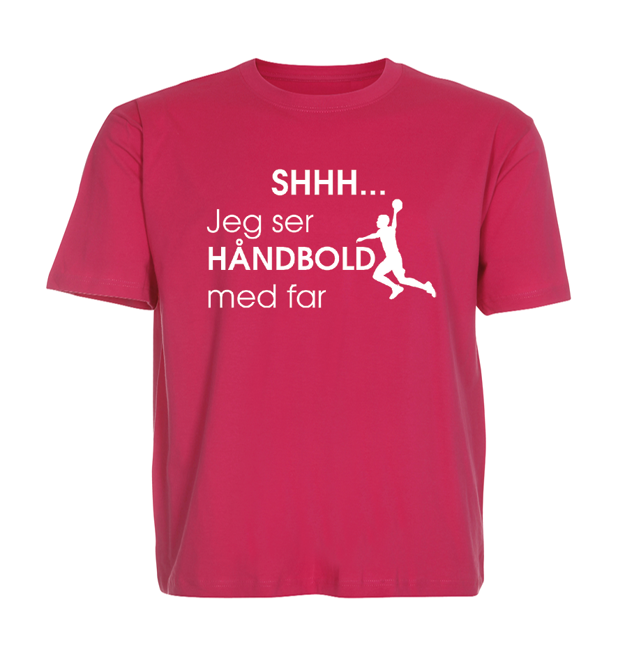 Børne t-shirt - Shhh jeg ser håndbold med Far