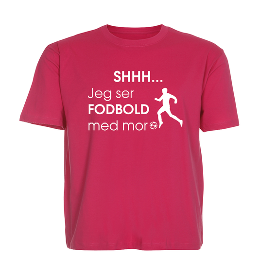 Børne t-shirt - Shhh jeg ser fodbold med Mor