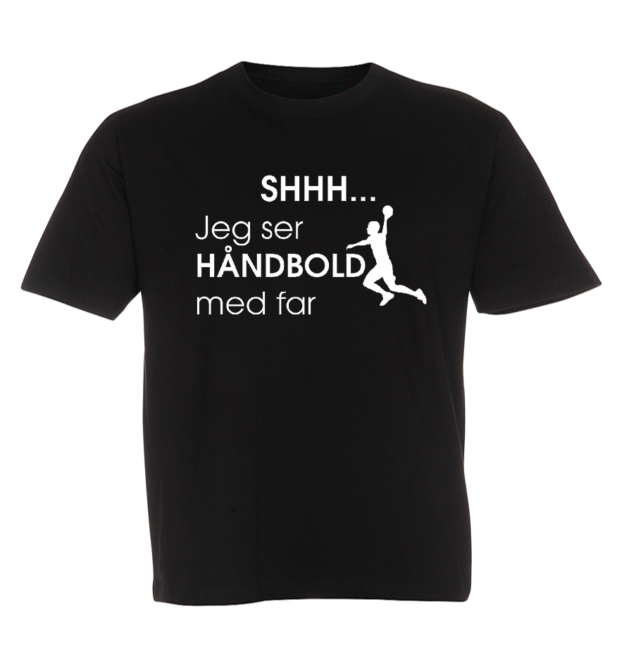 Børne t-shirt - Shhh jeg ser håndbold med Far