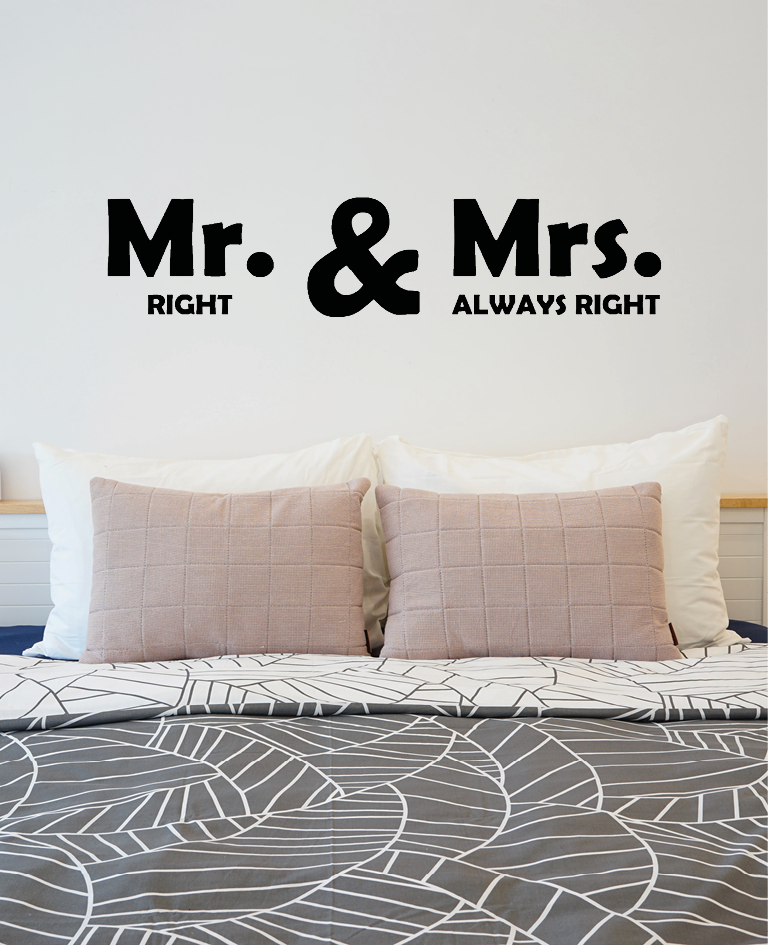 Wallstickers - Mr right & Mrs always right