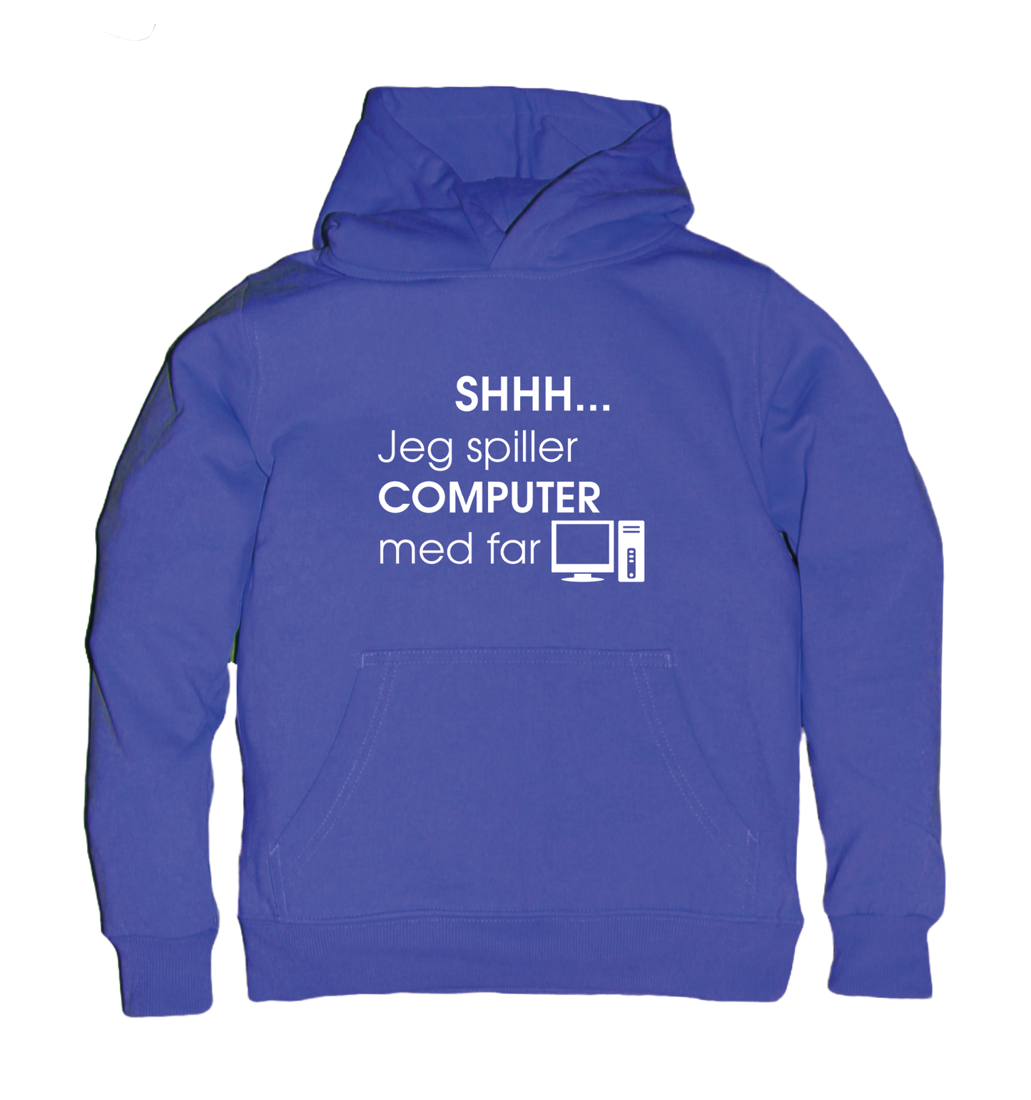 Børne hoodie - Shhh jeg spiller computer med far