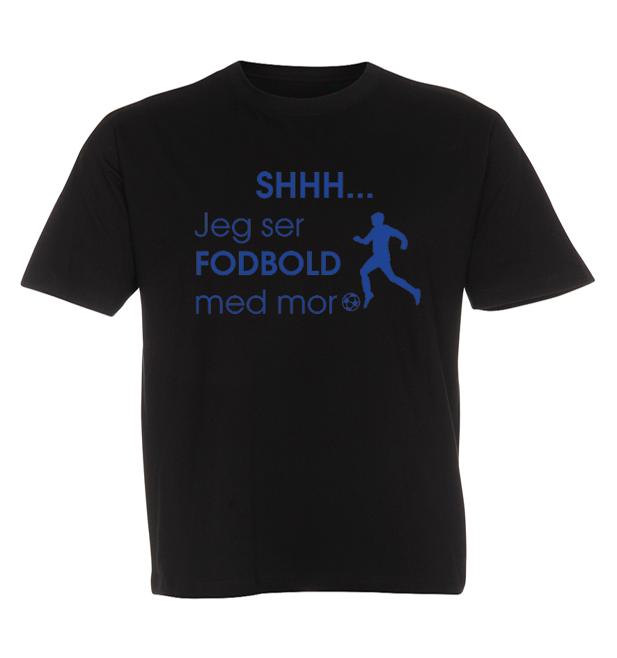 Børne t-shirt - Shhh jeg ser fodbold med Mor