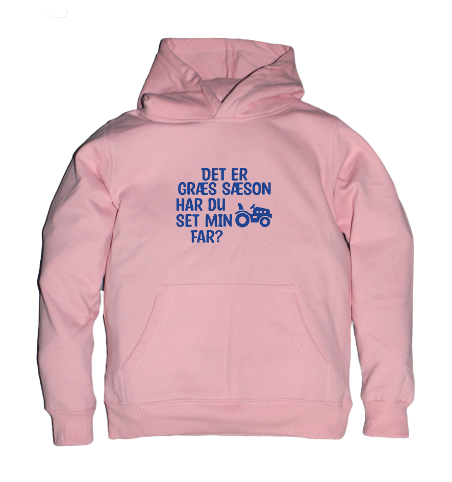 Børne hoodie - Det er græs sæson har du set min far?