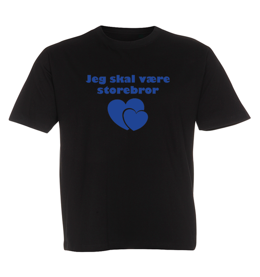 Børne t-shirt - Jeg skal være storebror (hjerter)