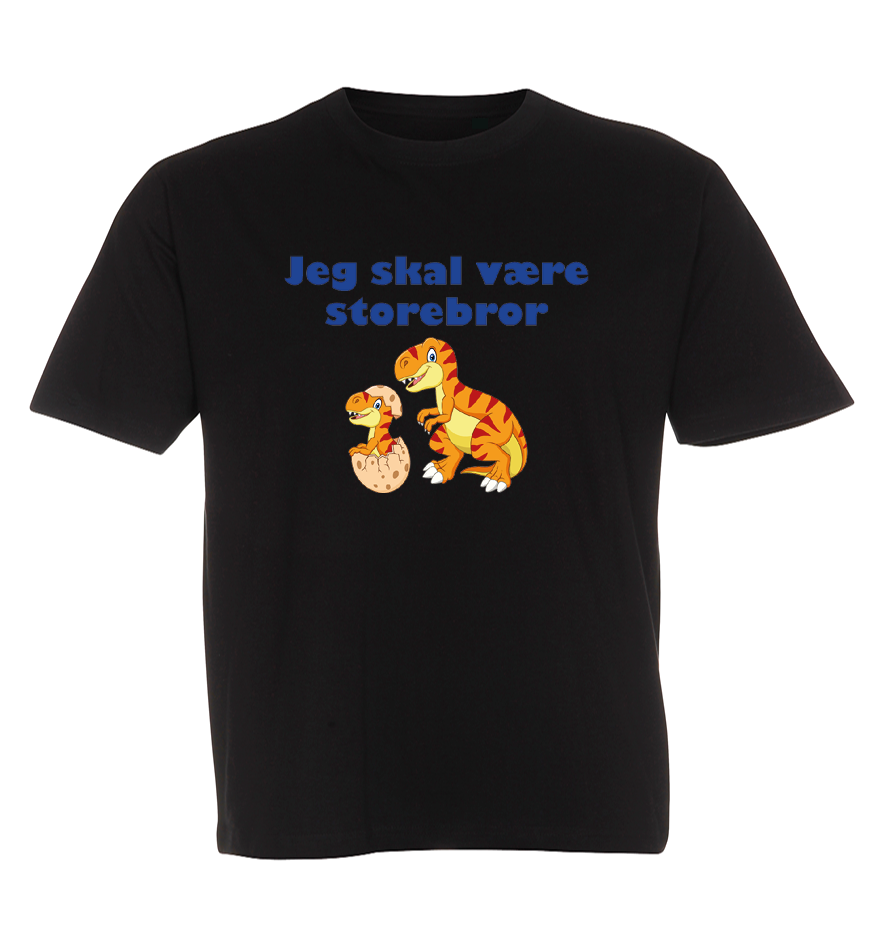 Børne t-shirt - Jeg skal være storebror (dinosaur)