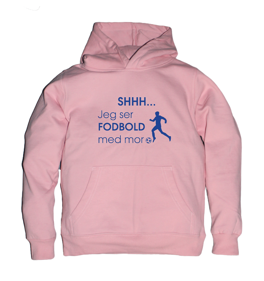 Børne hoodie - Shhh jeg ser fodbold med Mor