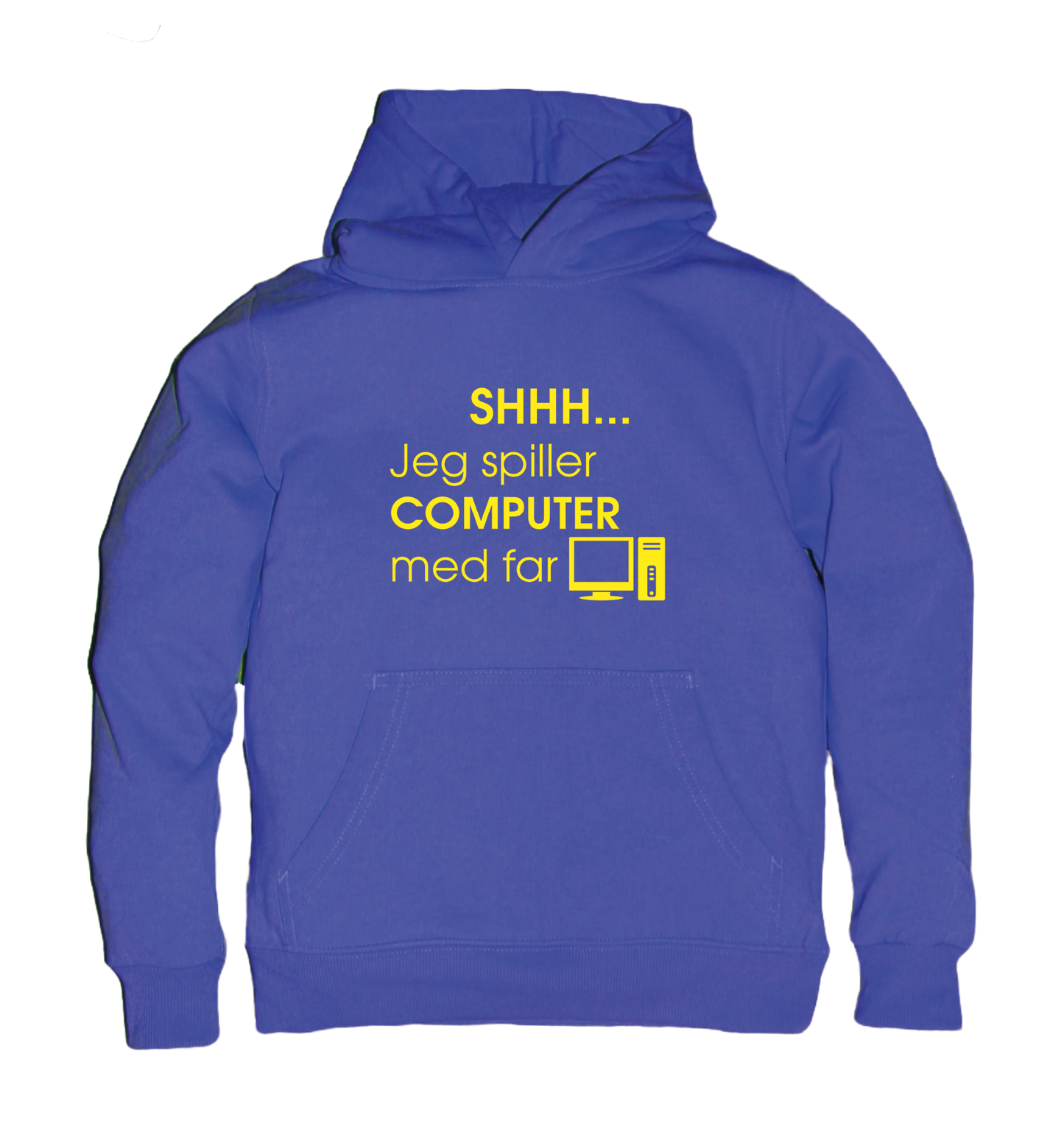 Børne hoodie - Shhh jeg spiller computer med far