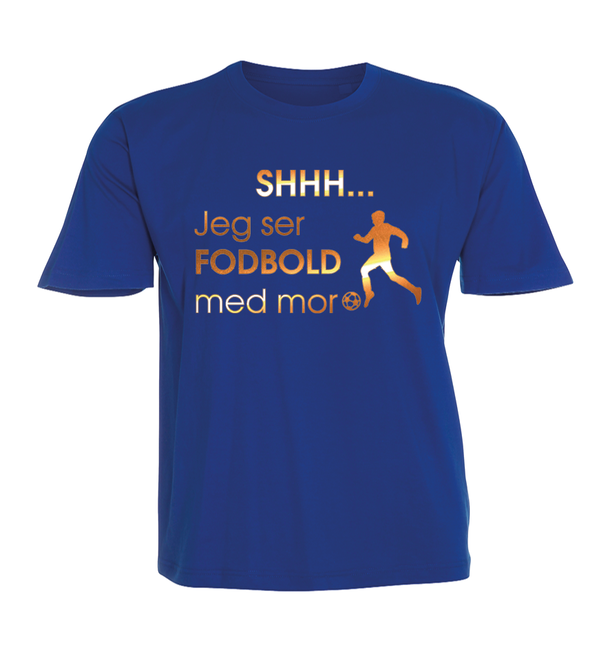 Børne t-shirt - Shhh jeg ser fodbold med Mor