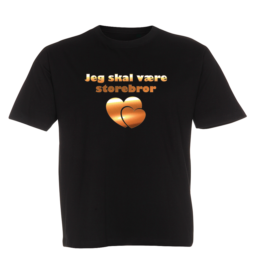 Børne t-shirt - Jeg skal være storebror (hjerter)