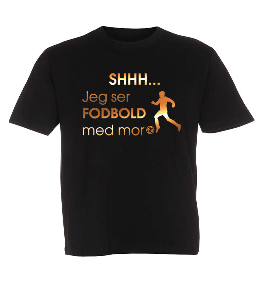 Børne t-shirt - Shhh jeg ser fodbold med Mor