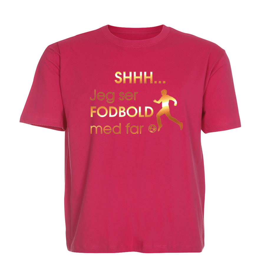 Børne t-shirt - Shhh jeg ser fodbold med Far