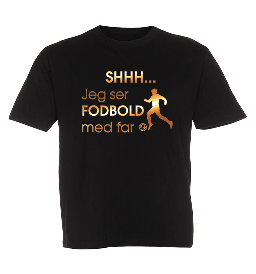 Børne t-shirt - Shhh jeg ser fodbold med Far