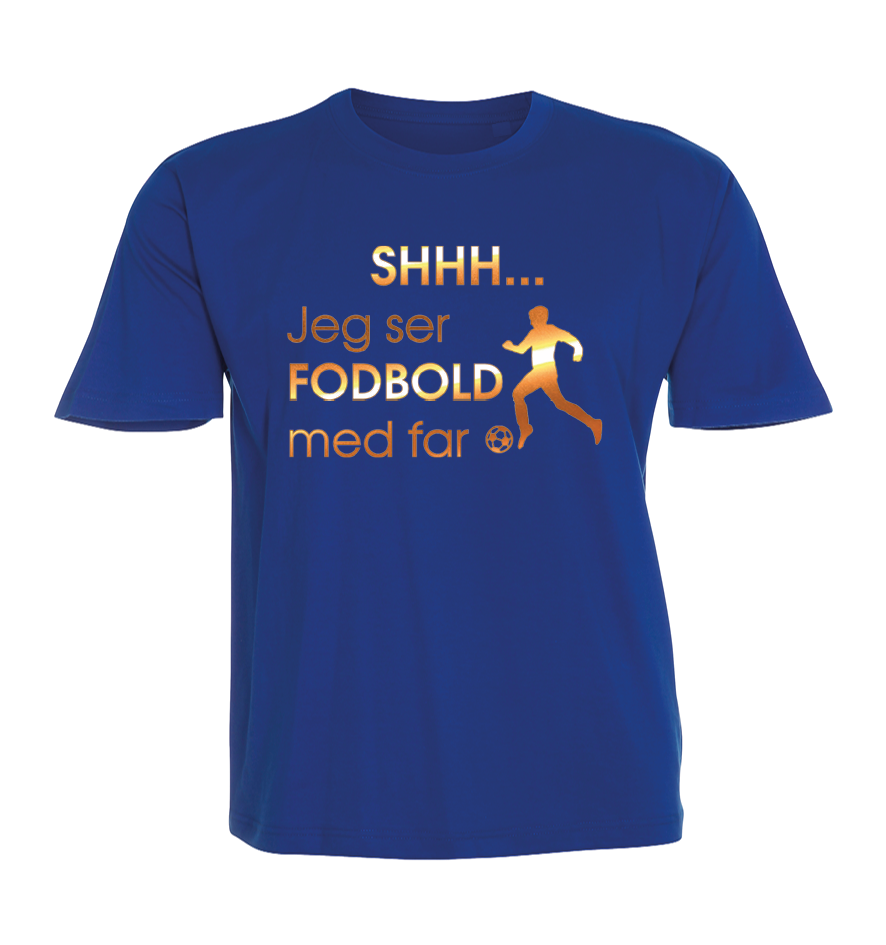 Børne t-shirt - Shhh jeg ser fodbold med Far