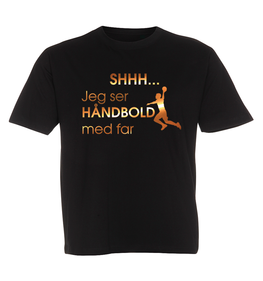 Børne t-shirt - Shhh jeg ser håndbold med Far