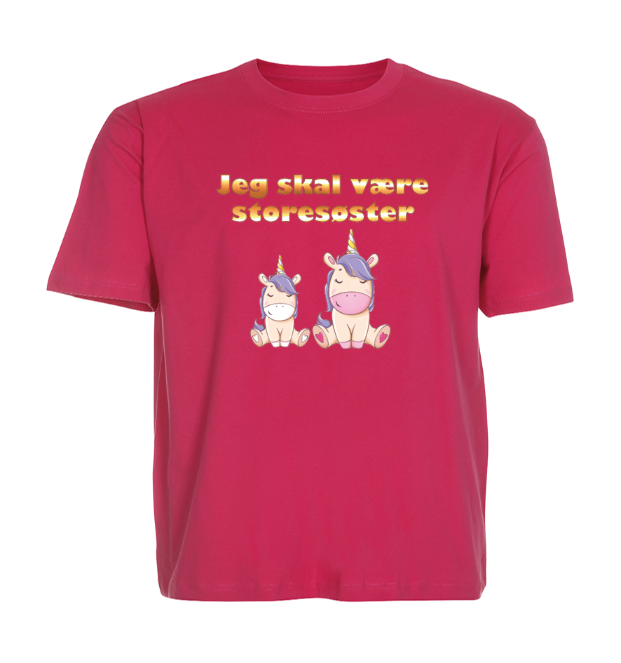 Børne t-shirt - Jeg skal være storesøster (Unicorn)