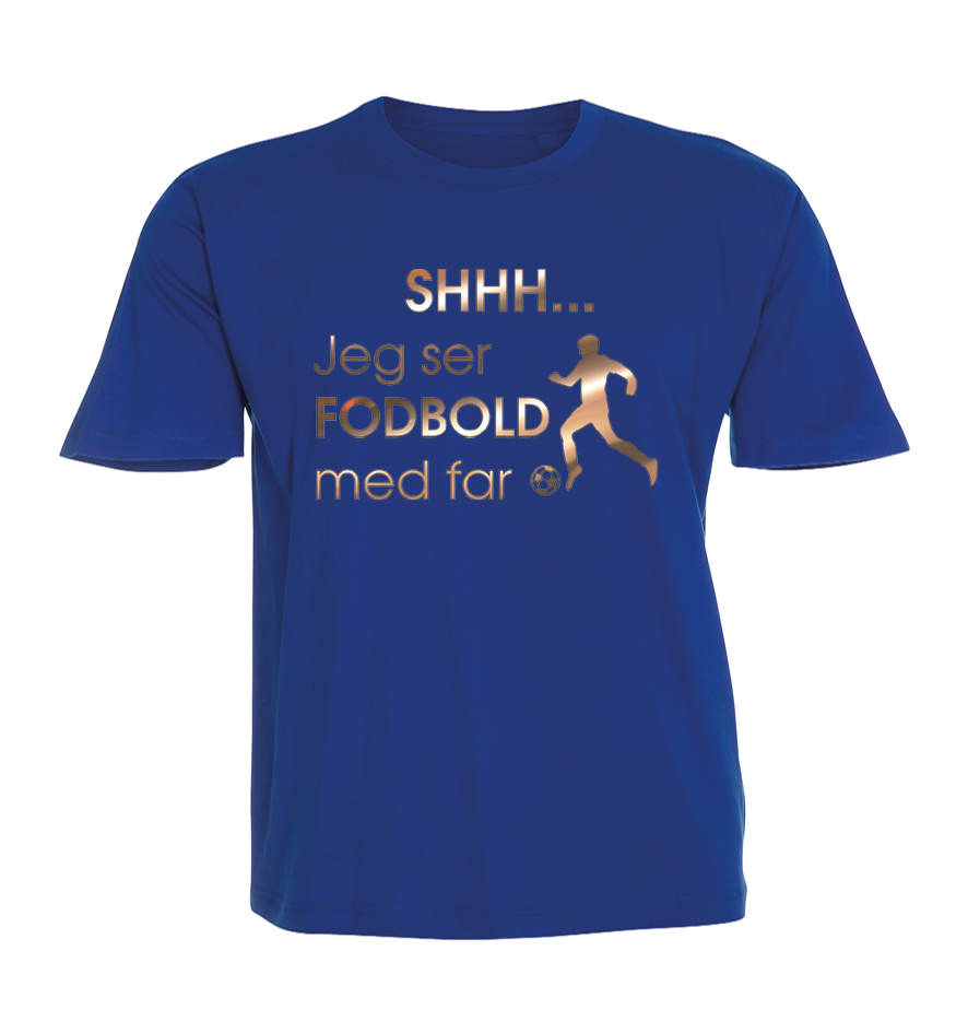 Børne t-shirt - Shhh jeg ser fodbold med Far