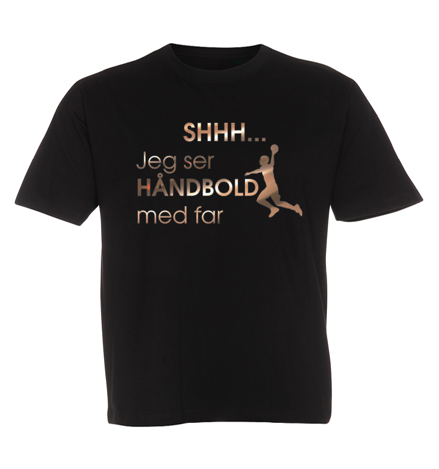 Børne t-shirt - Shhh jeg ser håndbold med Far