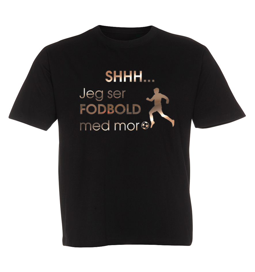 Børne t-shirt - Shhh jeg ser fodbold med Mor