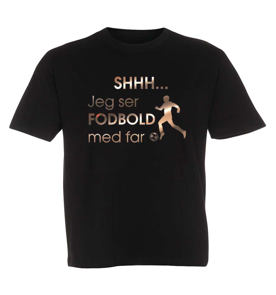 Børne t-shirt - Shhh jeg ser fodbold med Far