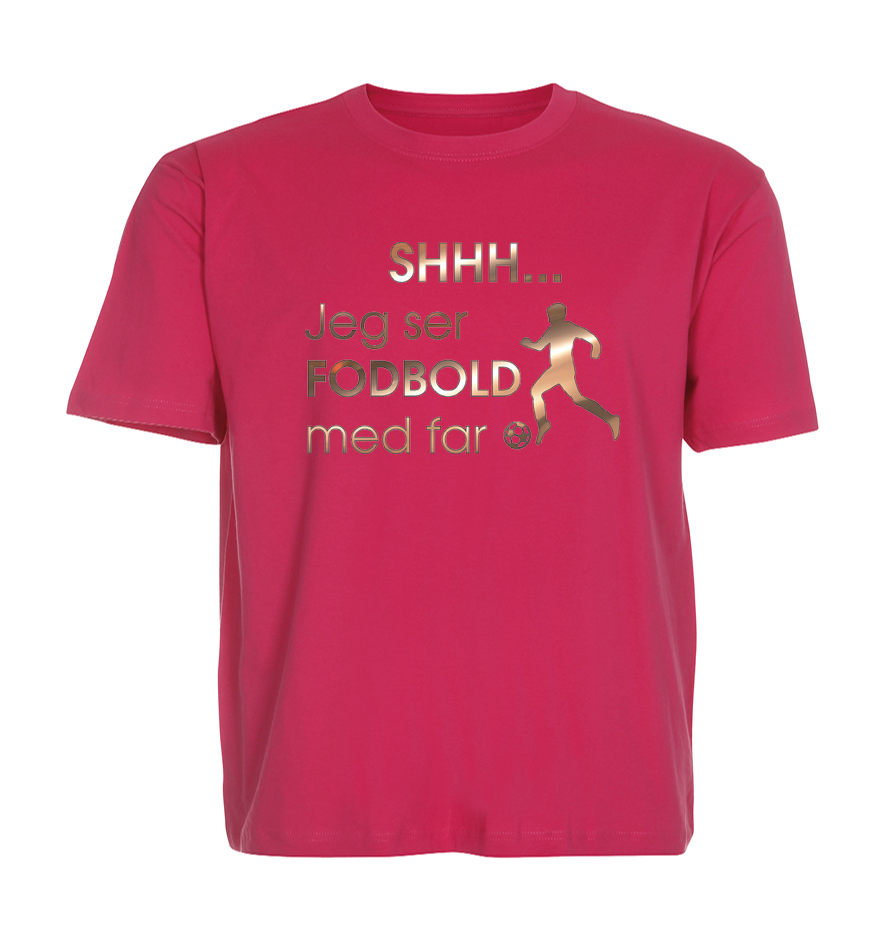 Børne t-shirt - Shhh jeg ser fodbold med Far