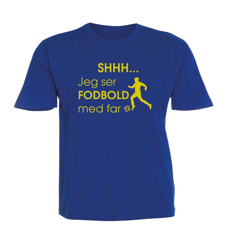 Børne t-shirt - Shhh jeg ser fodbold med Far