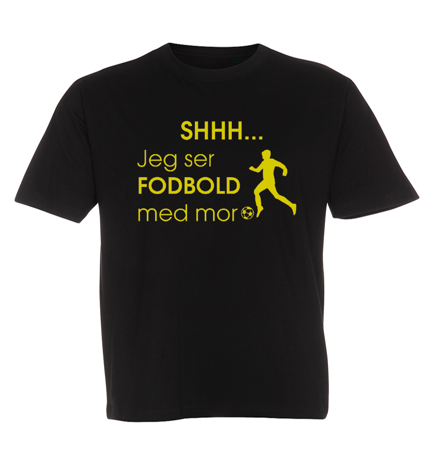 Børne t-shirt - Shhh jeg ser fodbold med Mor