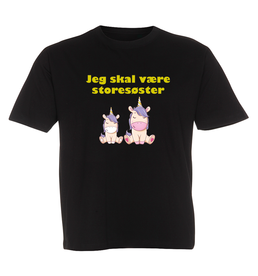 Børne t-shirt - Jeg skal være storesøster (Unicorn)