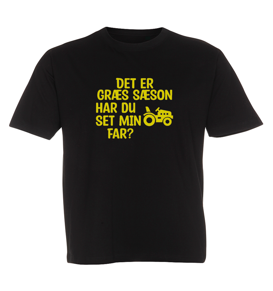 Børne t-shirt - Det er græs sæson har du set min far?