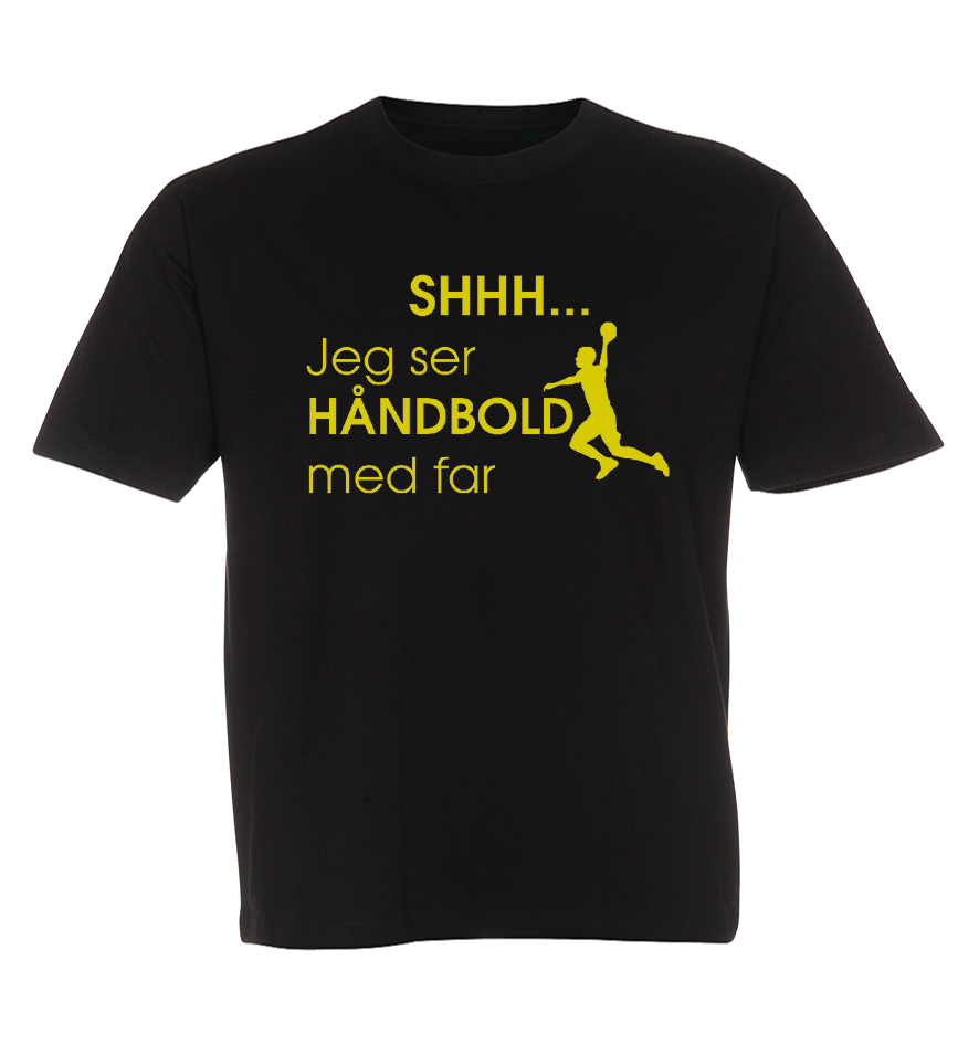 Børne t-shirt - Shhh jeg ser håndbold med Far