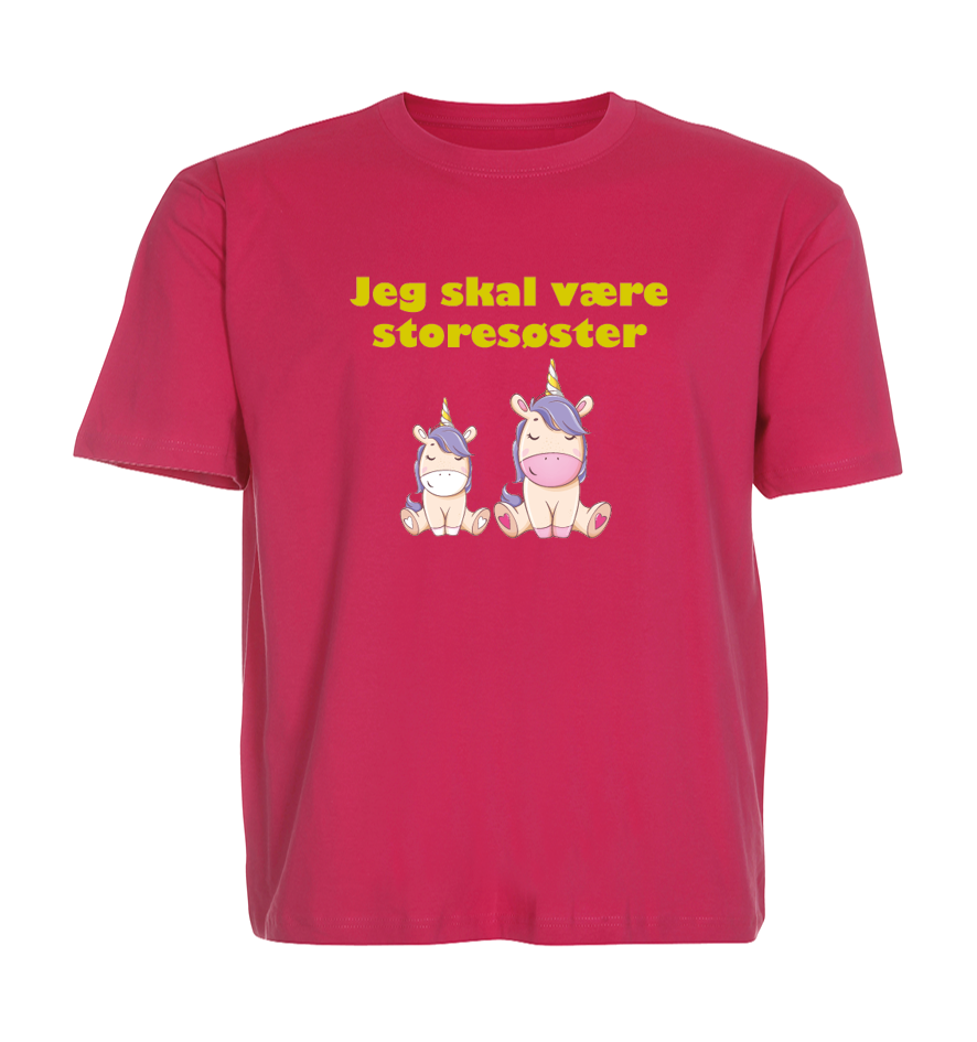 Børne t-shirt - Jeg skal være storesøster (Unicorn)