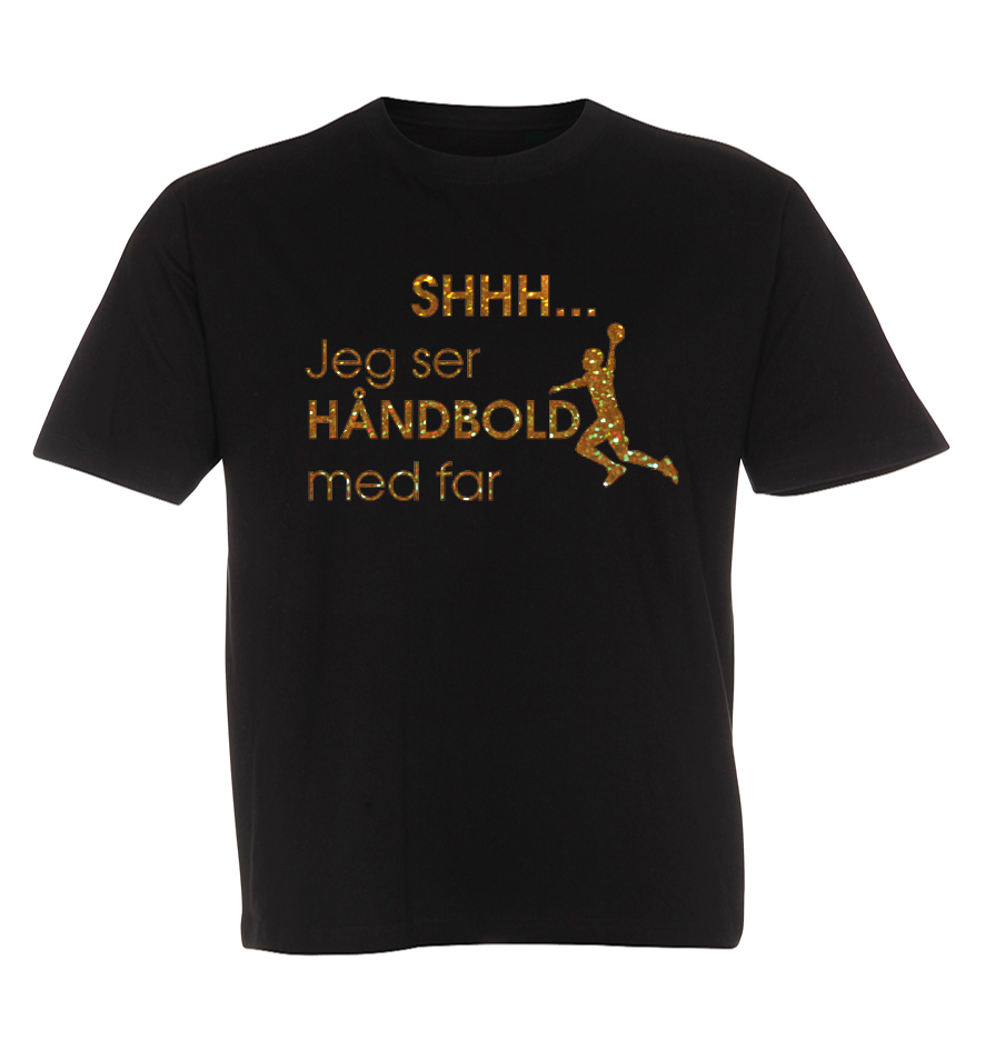 Børne t-shirt - Shhh jeg ser håndbold med Far