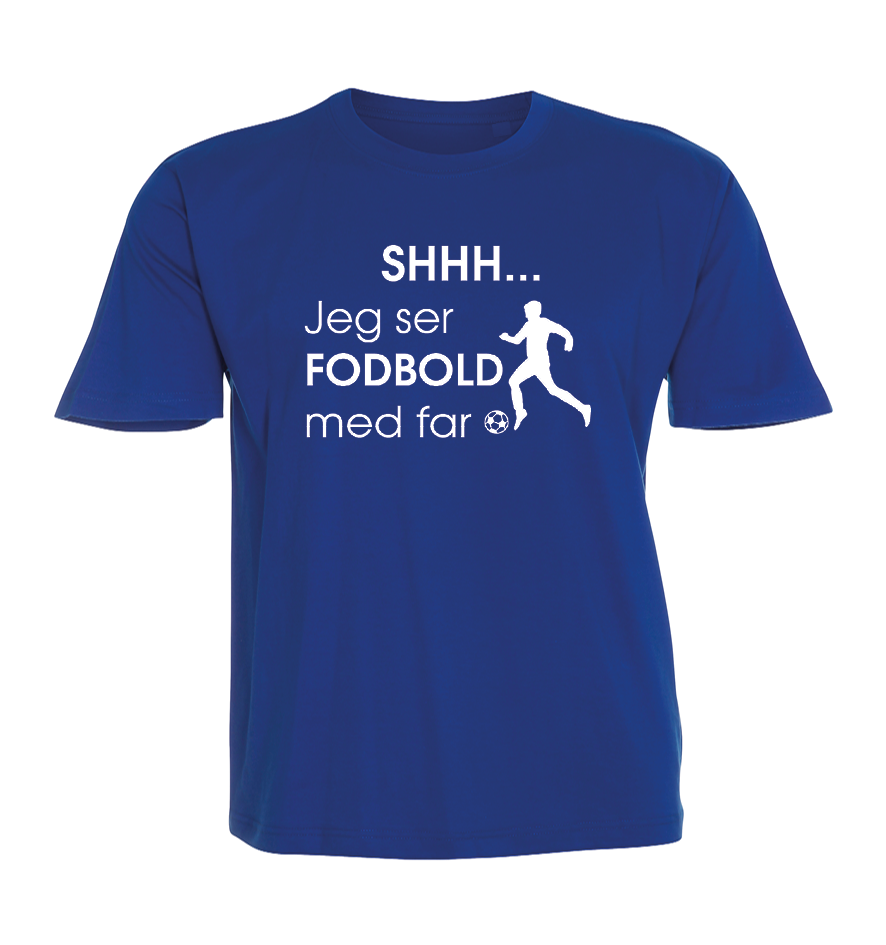 Børne t-shirt - Shhh jeg ser fodbold med Far