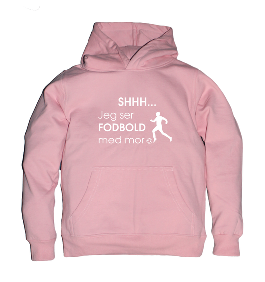 Børne hoodie - Shhh jeg ser fodbold med Mor