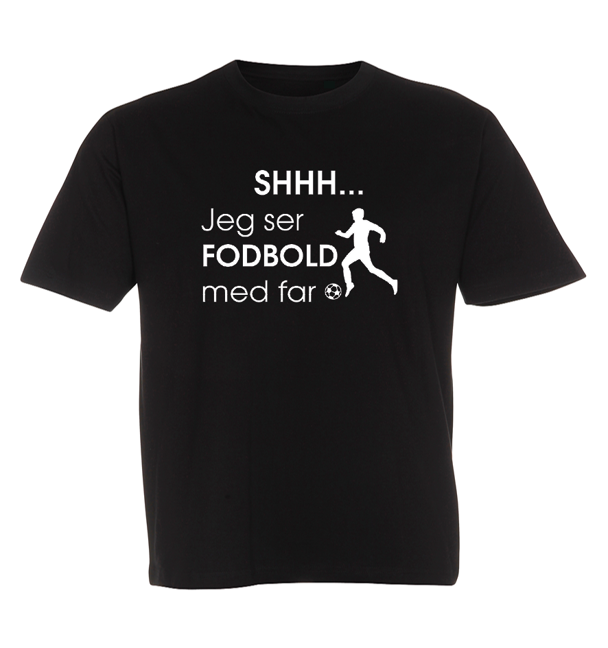 Børne t-shirt - Shhh jeg ser fodbold med Far