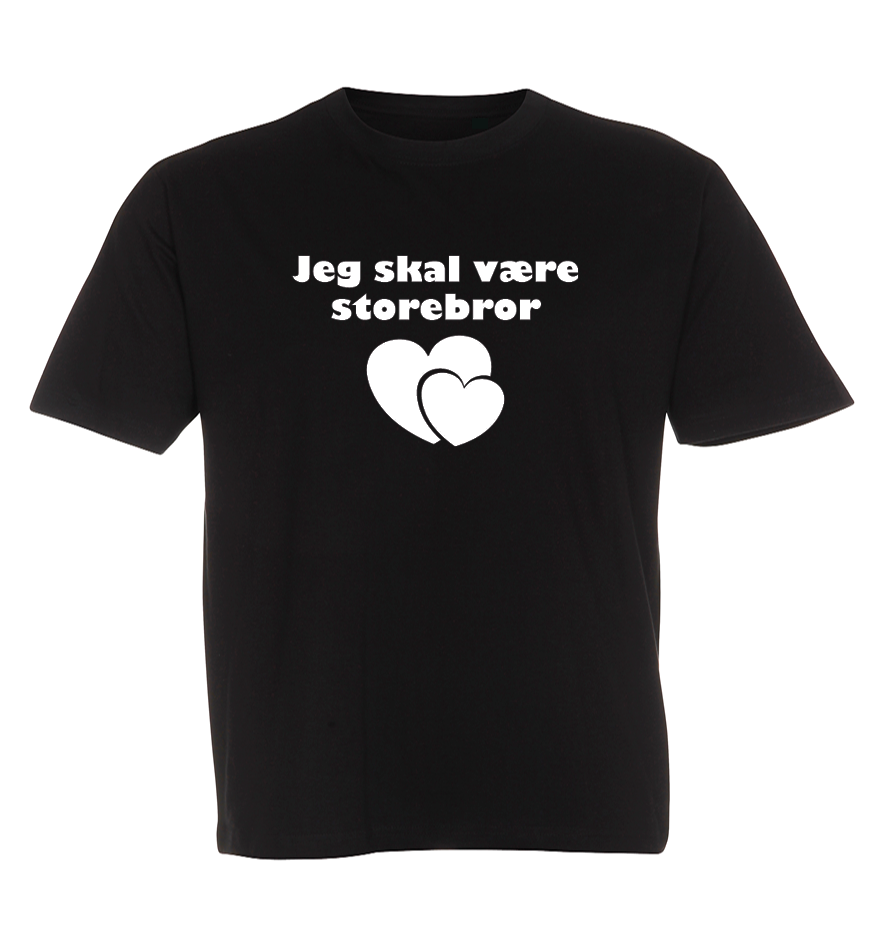 Børne t-shirt - Jeg skal være storebror (hjerter)