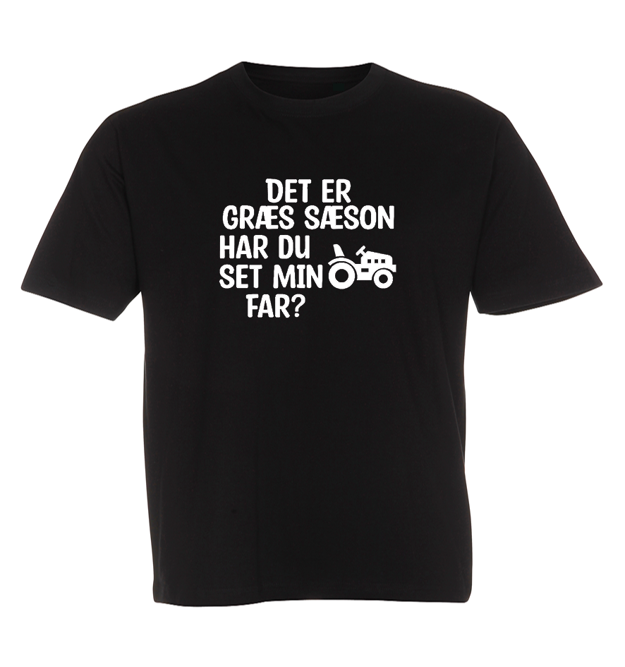 Børne t-shirt - Det er græs sæson har du set min far?