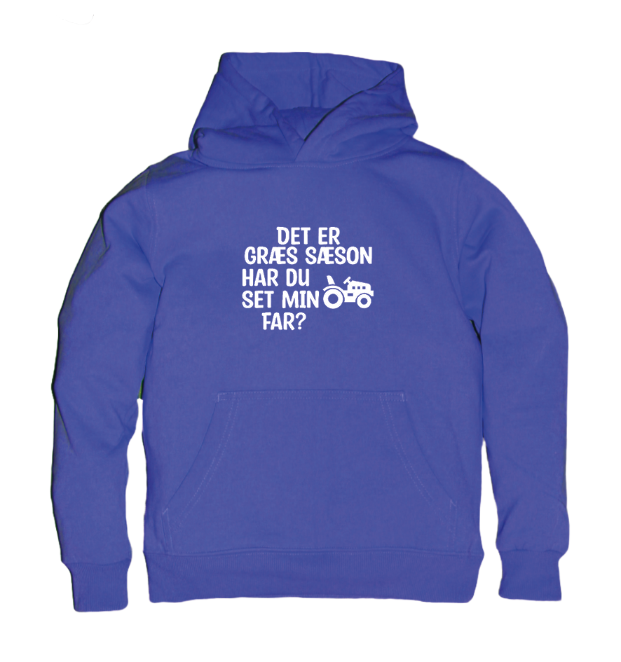 Børne hoodie - Det er græs sæson har du set min far?