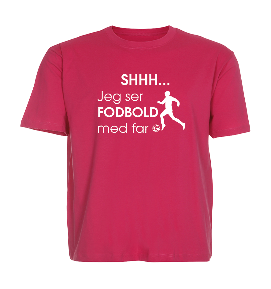 Børne t-shirt - Shhh jeg ser fodbold med Far