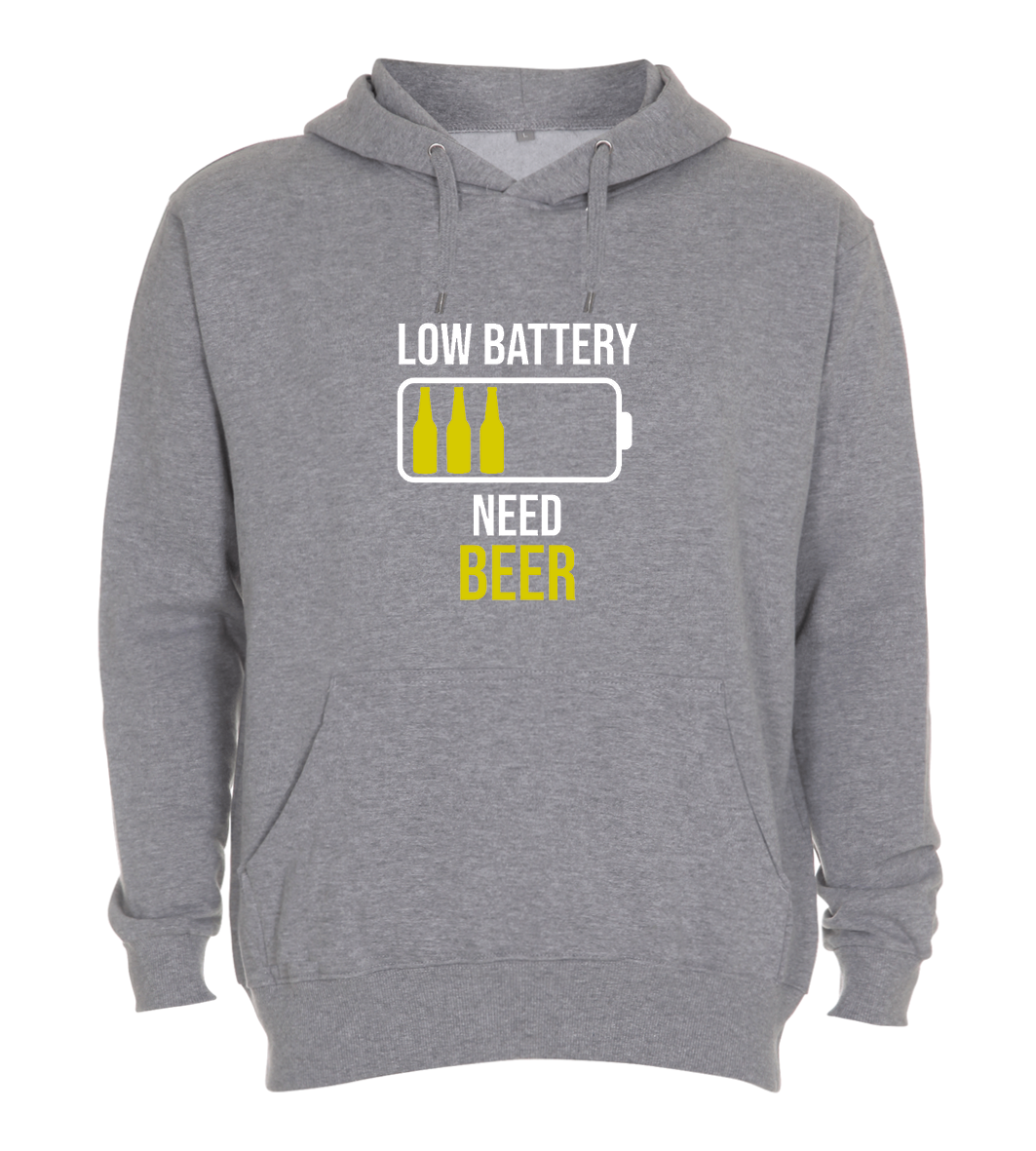 Hoodie - Low battery need beer