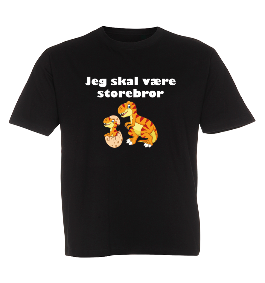 Børne t-shirt - Jeg skal være storebror (dinosaur)