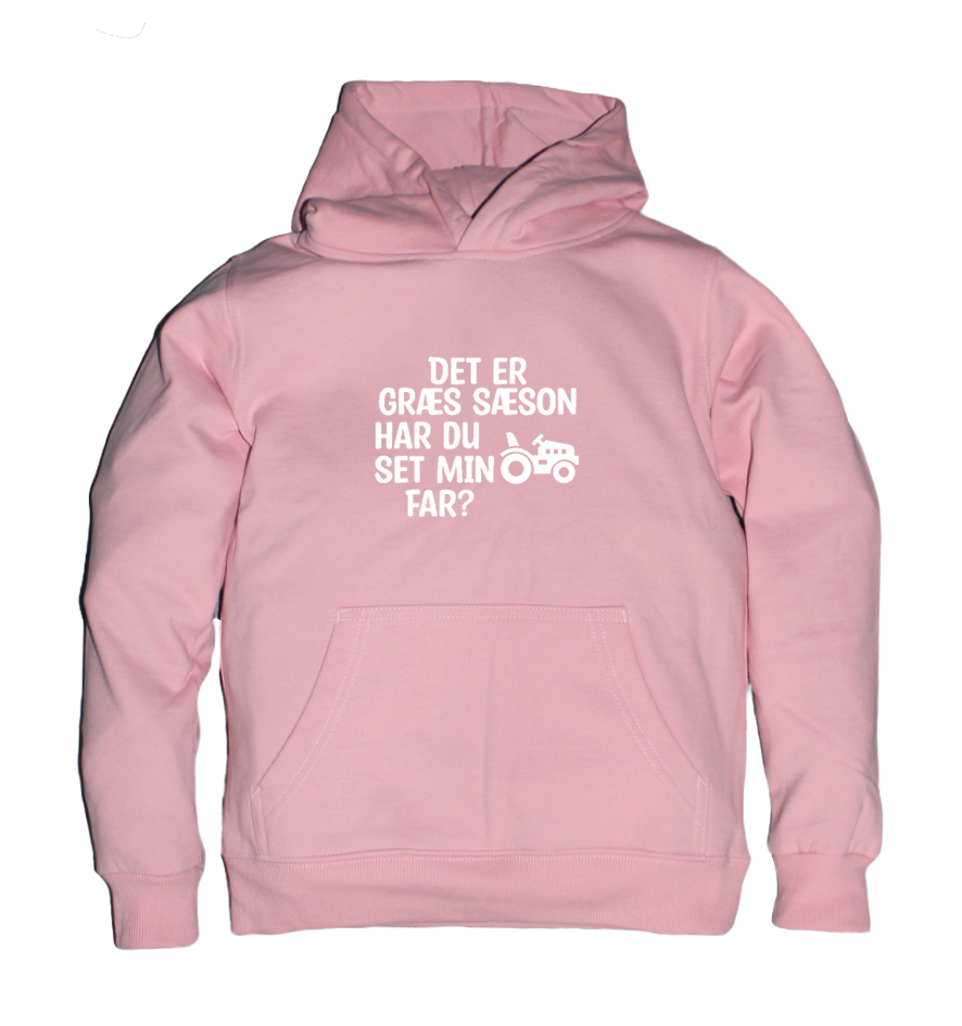 Børne hoodie - Det er græs sæson har du set min far?