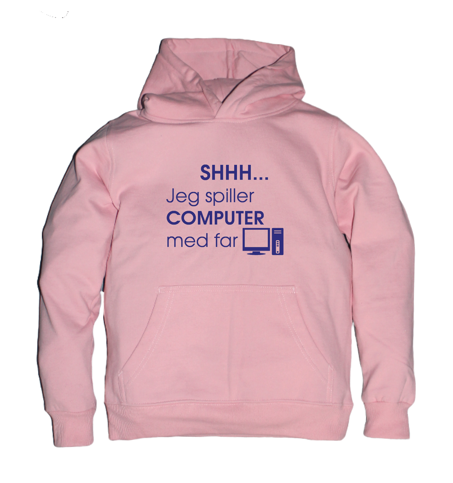 Børne hoodie - Shhh jeg spiller computer med far