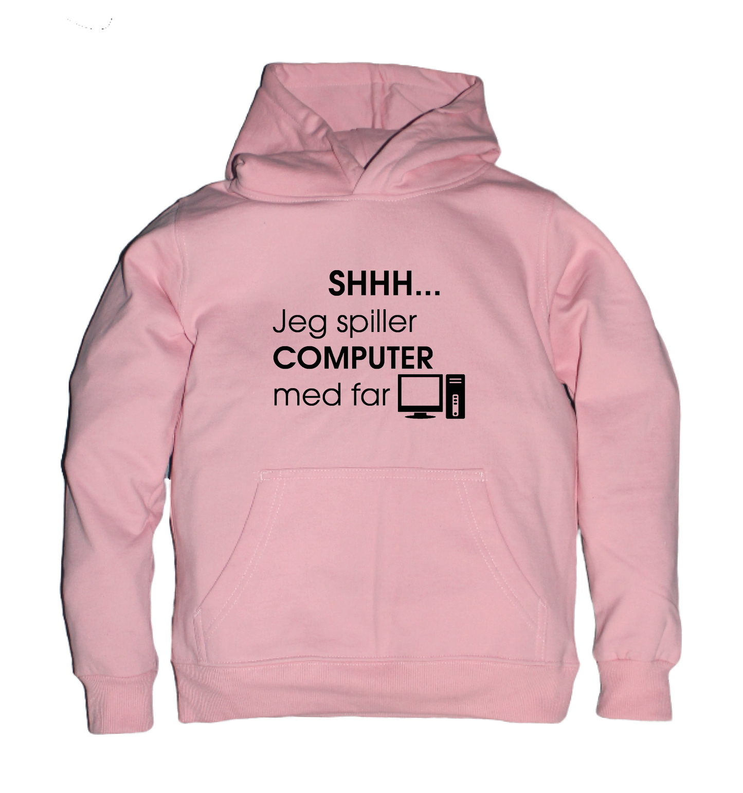 Børne hoodie - Shhh jeg spiller computer med far