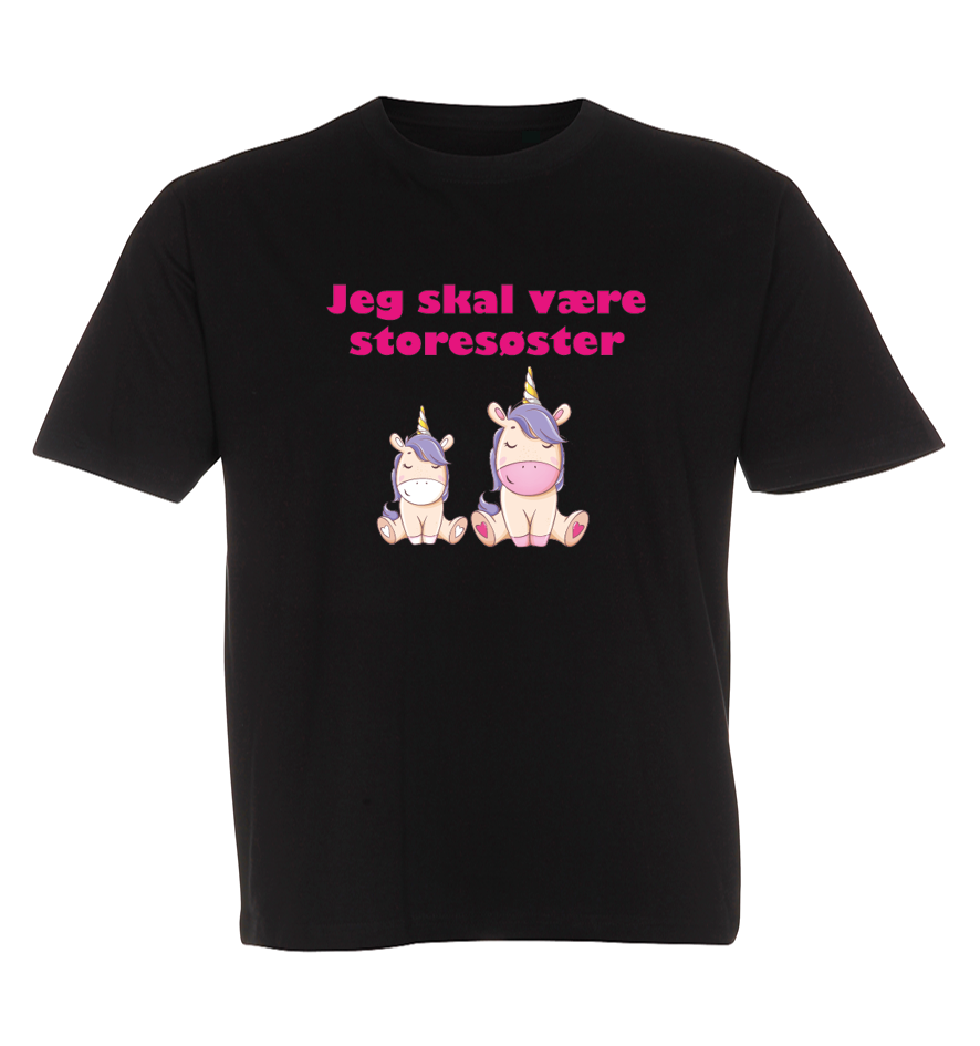 Børne t-shirt - Jeg skal være storesøster (Unicorn)