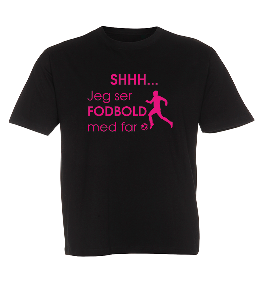 Børne t-shirt - Shhh jeg ser fodbold med Far