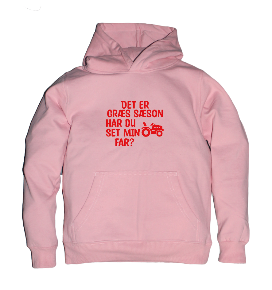 Børne hoodie - Det er græs sæson har du set min far?