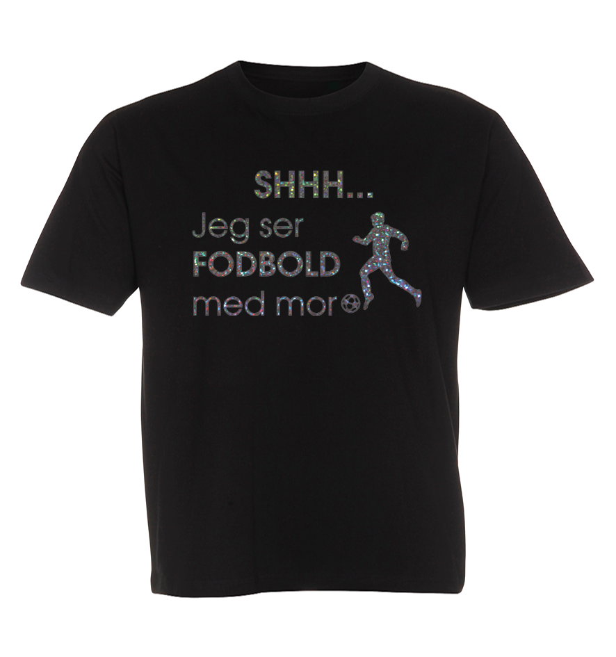 Børne t-shirt - Shhh jeg ser fodbold med Mor