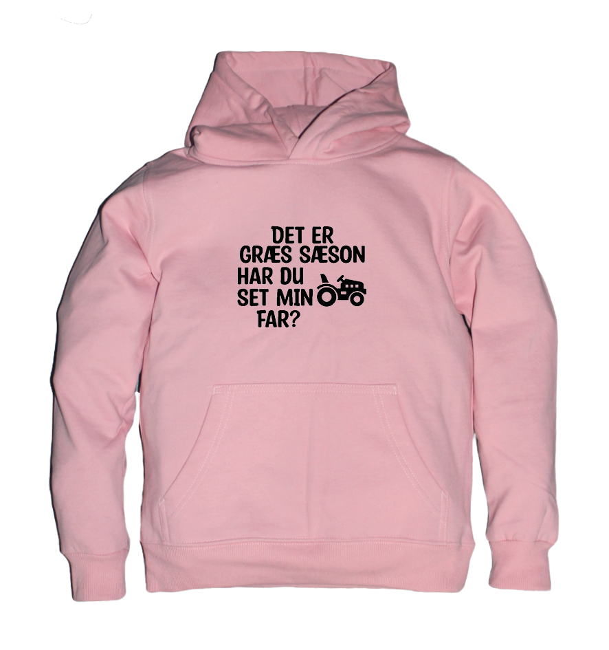 Børne hoodie - Det er græs sæson har du set min far?